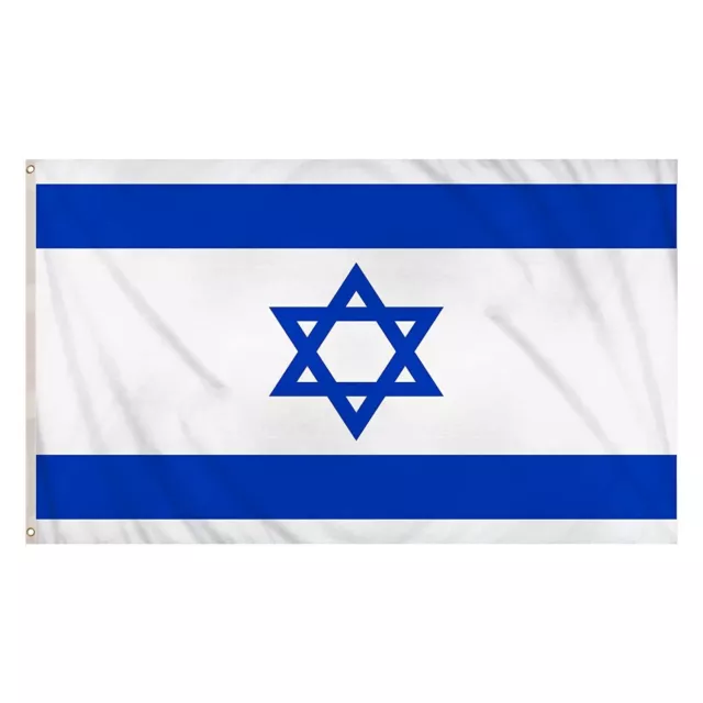 Large 5Ft X 3Ft Israel Flag Colour Israeli Country Banner With Brass Eyelet Uk
