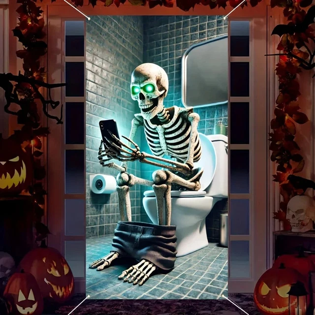 2 Stück Halloween Skelett Deko 40cm - Bewegliche Gruselskelette Für Garten Und Haus