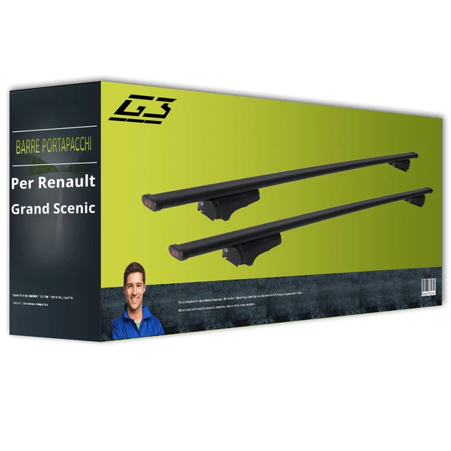 Barre portatutto acciaio adatto per Renault Grand Scenic IV R9 G3 Clop completo