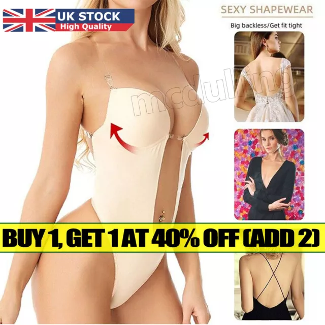 WOMEN PLUNGE SHAPEWEAR Bodysuit Tummy Control Push Up Bra Body Shaper  Slimming £14.45 - PicClick UK