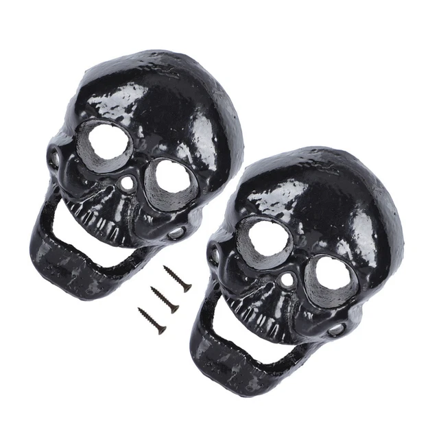 2 piezas Abridor de botellas de pared refrigerado cráneo negro Halloween