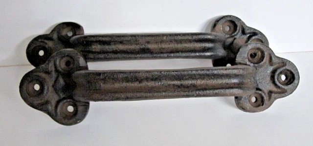 Cast Iron PAIR Antique Style Barn Handle Gate Pull Shed Door Handle Large Two