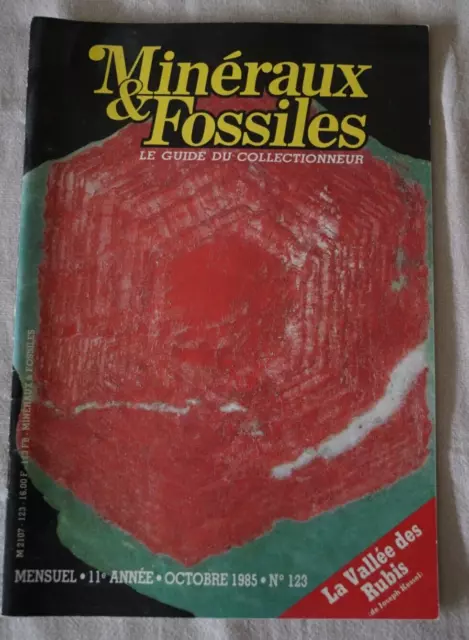 REVUE « MINERAUX &FOSSILES », n°123 d'octobre 1985