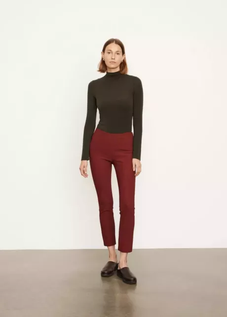 VINCE Women's XS Stitch Front Seam Legging Pants in Dark Currant NWT orig $295