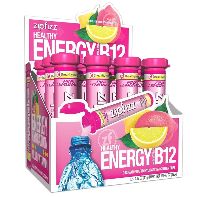 ZIPFIZZ ENERGY DRINK Mix Electrolyte Hydration Powder with B12 and