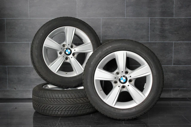 4 Copricerchi Per Bmw Serie 1 F20-F21 11-15, Ruote 16 Pollici Coppette Sportive Silver E Nere 5 Razze Made In Eu