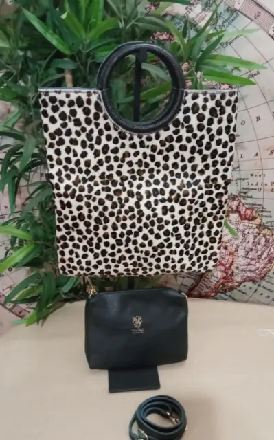 Bolso shopper de mujer con estampado animal print leopardo color crema con...