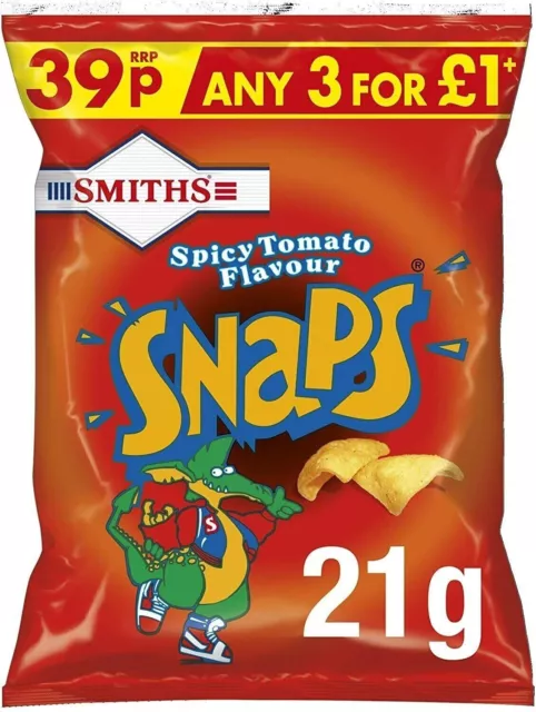 Smiths Snaps Spicy Tomato Snacks 49p RRP PMP 21g, Case of 30
