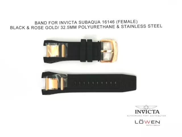 Authentic Invicta Subaqua 16146 Black Polyurethane Female Ver. 32.5MM Watch Band