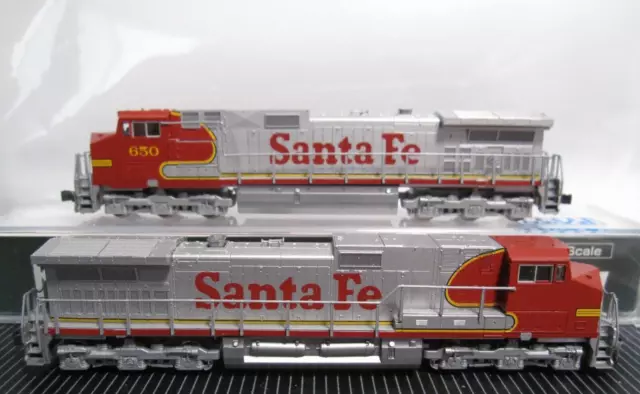 Kato N 176-3502 & 3503 GE C44-9W SANTA FE Diesel #650 & No # w/ DCC  Installed