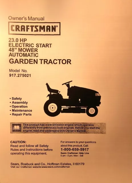 Craftsman gt5000 48 hotsell inch deck manual