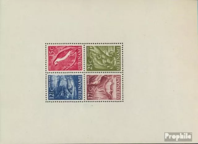 Briefmarken Suriname 1953 Mi Block1  postfrisch Natur