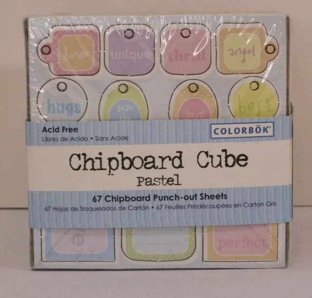 Colorbok Chipboard Cube Pastel 1299 Punch Outs - New