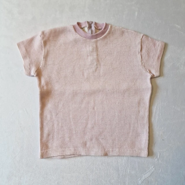 Vintage 60s/70s KIDS Top -2-3 Yrs- Lilkac Waffle Cotton Deadstock Mod  KB37