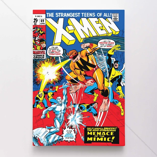 Uncanny X-Men Poster Canvas Vol 1 #69 Xmen Marvel Comic Book Art Print