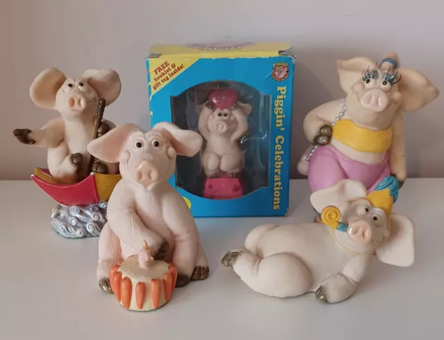 Piggin Pig Ornaments Collectors Figurines Handmade David Corbridge Collectable