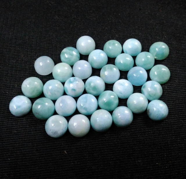 10 pièces 6mm Larimar Cabochon Round Gemstone, Larimar Round Cabochon, AAA...