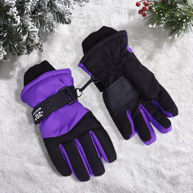 1 Pair Kid Ski Glove Stretchy Thermal Kids Waterproof Winter Gloves