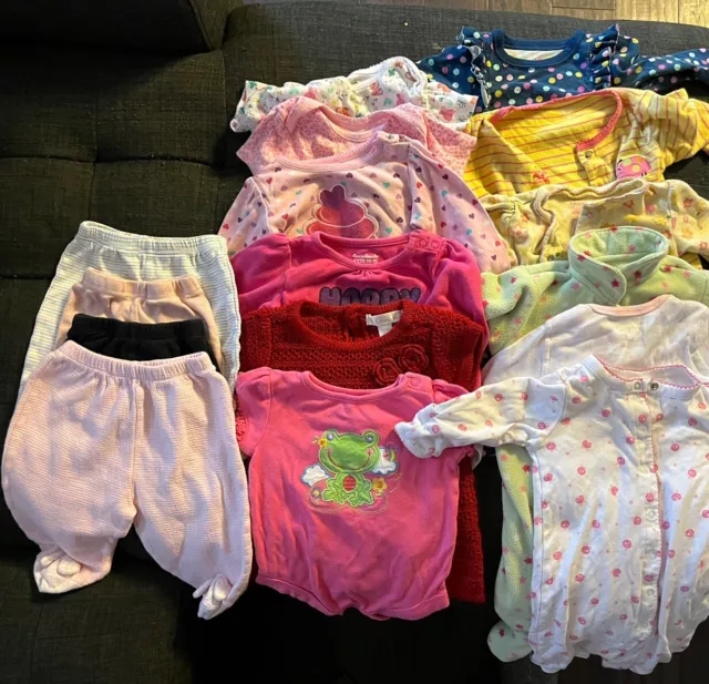 baby girl clothes 3-6 months lot Of 16 Pieces