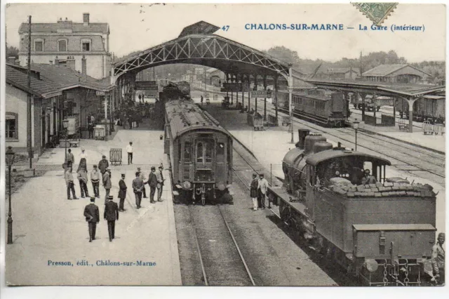 CHALONS SUR MARNE - Marne - CPA 51 - Gare Train - Intérieur de la Gare 5