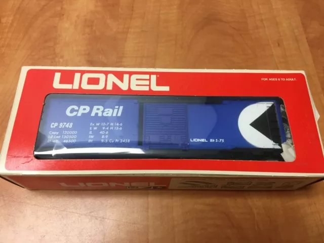 Lionel Canadian Pacific Box Car CP Rail 9748 6-9748 O Gauge