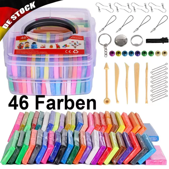 46 Farben Fimo Soft Polymer Ton Ofen Clay Modellierung Knete Modelliermasse Set 2