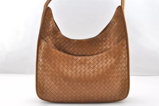Authentic BOTTEGA VENETA Intrecciato Vintage Leather Shoulder Bag Brown 8394I 2