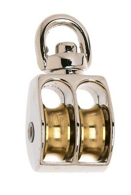 (2) Campbell Chain B7655312 Rope Pulley Swivel Rigid Double Sheave 1"