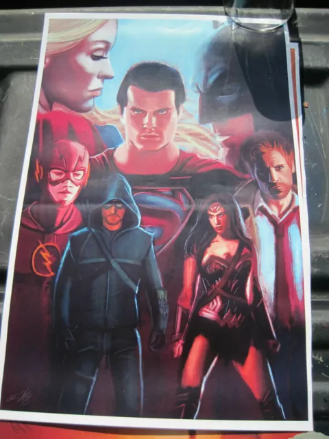 Digital Art Print - Pop Culture Art 17 x 11 - DC Comics - Superhero Characters