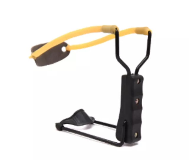 Powerful Slingshot Catapult Steel Handle Sling Shot Outdoor Black Folding Wrist