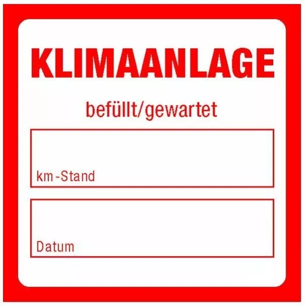 200x Klimaanlage befüllt/gewartet Klimaservice Aufkleber in Spenderbox