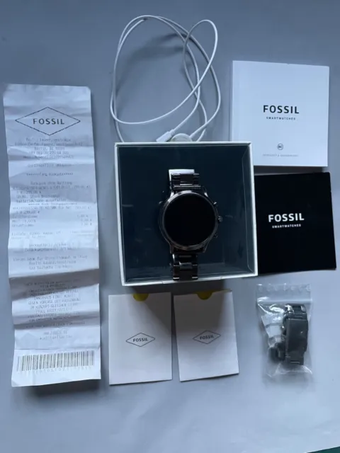 FOSSIL Q CARLYLE Gen 5 44mm Grau Edelstahl Smartwatch für Herren (FTW4024) inOVP