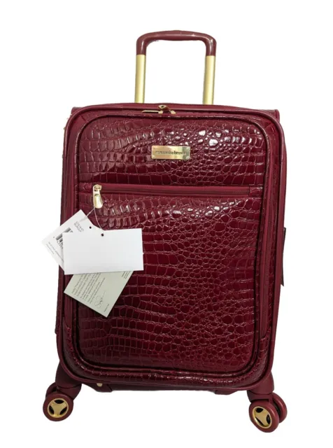 Samantha Brown 22" Croco Embossed Spinner Luggage & Dowel Bag Set-Burgundy-NWT 2