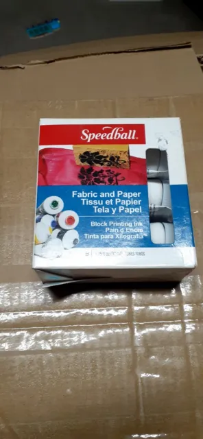 Juego de tinta de impresión de bloques de tela y papel Speedball 3479 - 6 colores