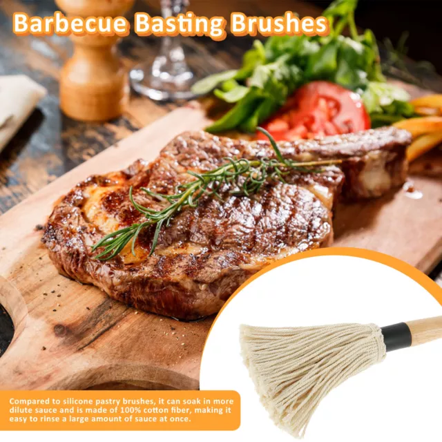 Grill Basting Mop Brush for Grilling BBQ Mop with Wooden Handle Barbecue▷Brushes