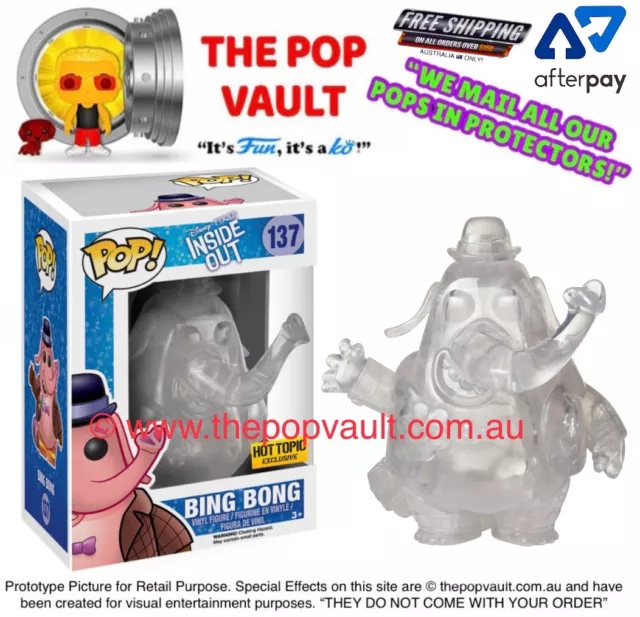 Funko Pop Vinyl Movies Disney Pixar Inside Out #137 Bing Bong Clear Hot Topic