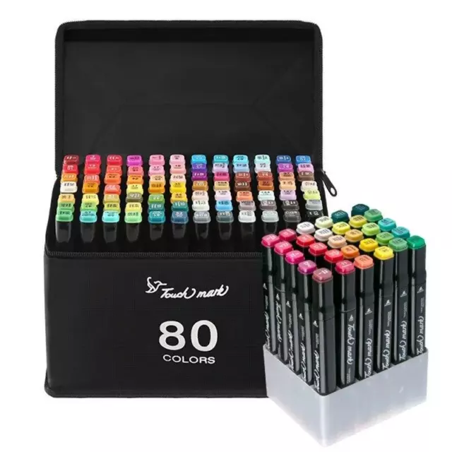 iColour® 110 Professional Double Tip Alcohol Marker 80 Set, Nibs Made in  Japan