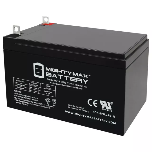 Mighty Max ML15-12NB 12V 15AH Battery Replaces APC RBC6 Back-UPS VS SUVS1000