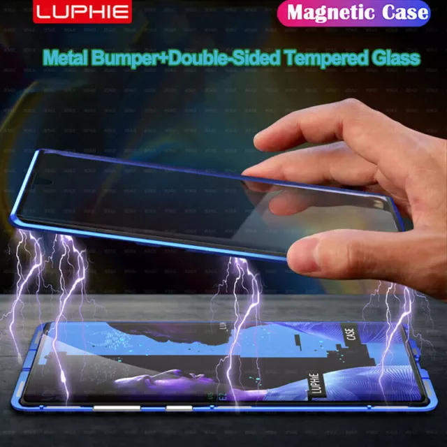 360 Full Magnetisch Glas Klar Handy Hülle Für Samsung Galaxy S24 Ultra S23 A54