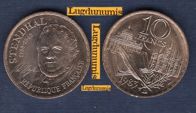 10 Francs Stendhal Ecrivain 1983 tranche B SPL FDC de rouleau Tranche B