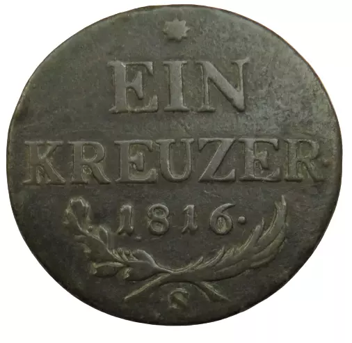 1816-S Austria One Kreuzer Coin