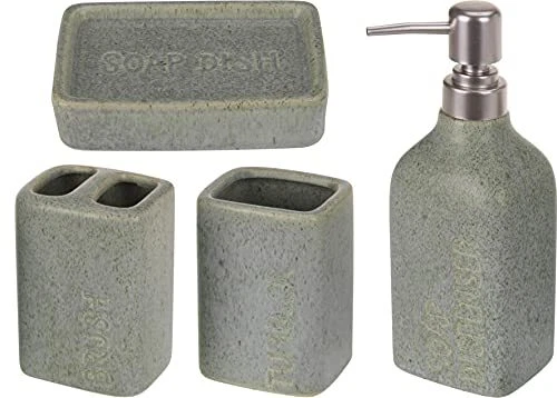 4 Pcs Bathroom Sets-Soap Dispenser, Toothbrush Holder, Soap Dispenser,Dish & Mug