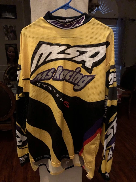 Vintage Malcolm Smith Racing MSR System 6 Jersey Motocross Black Yellow Size XXL