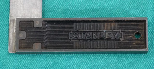 Vintage Stanley Sweetheart  8"  All Metal Try Square No. 12 Nickel Plated-Black