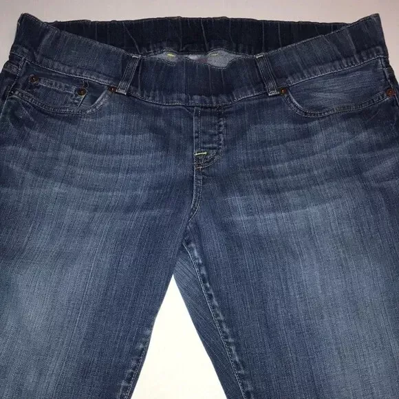 LUCKY BRAND Lil Athens Elastic Waist MATERNITY Jeans Womens Size L PULL ON Denim