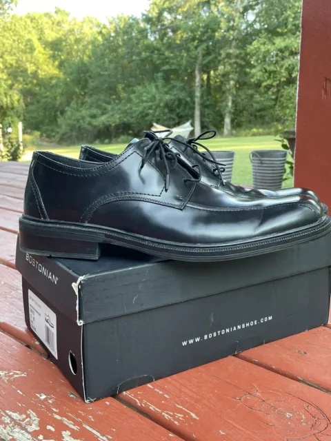 Bostonian Black Square Toe Leather Lace Up Oxfords Men’s Size 12 Dress Shoes