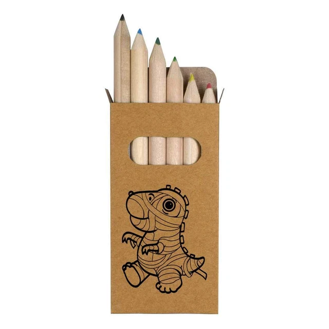 Juego de 6 lápices cortos de 85 mm ""Mommy Dinosaur"" (PE00055804)