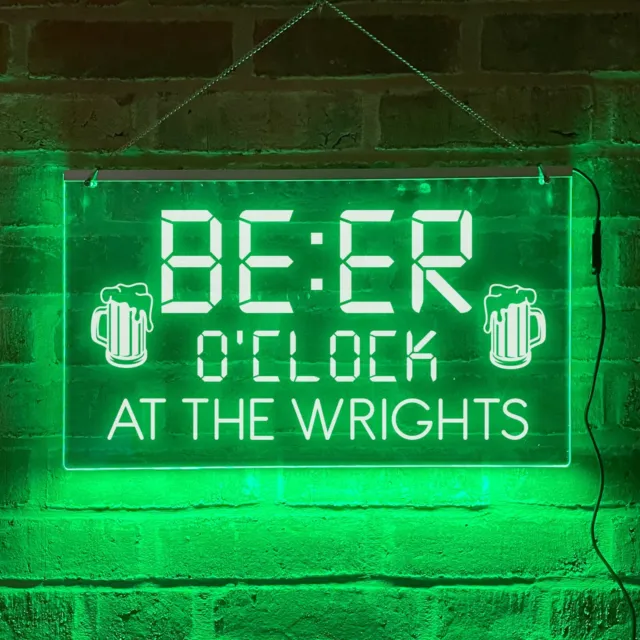 Insegna al neon LED birra O'clock personalizzata illuminazione bar illuminata uomo insegna grotta