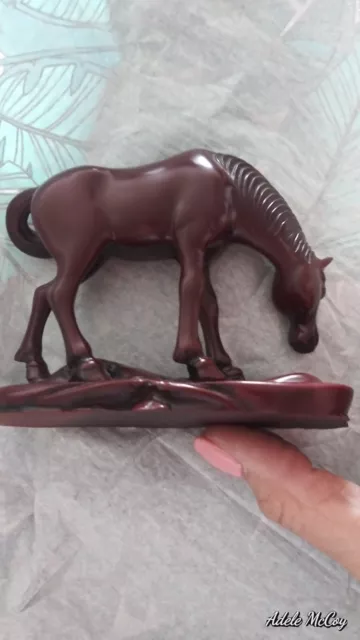 beautiful hand carved wooden horse figurine