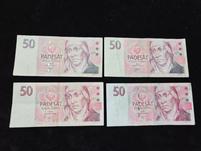 Czechoslovakia Mix Korun Banknote (4 pieces)